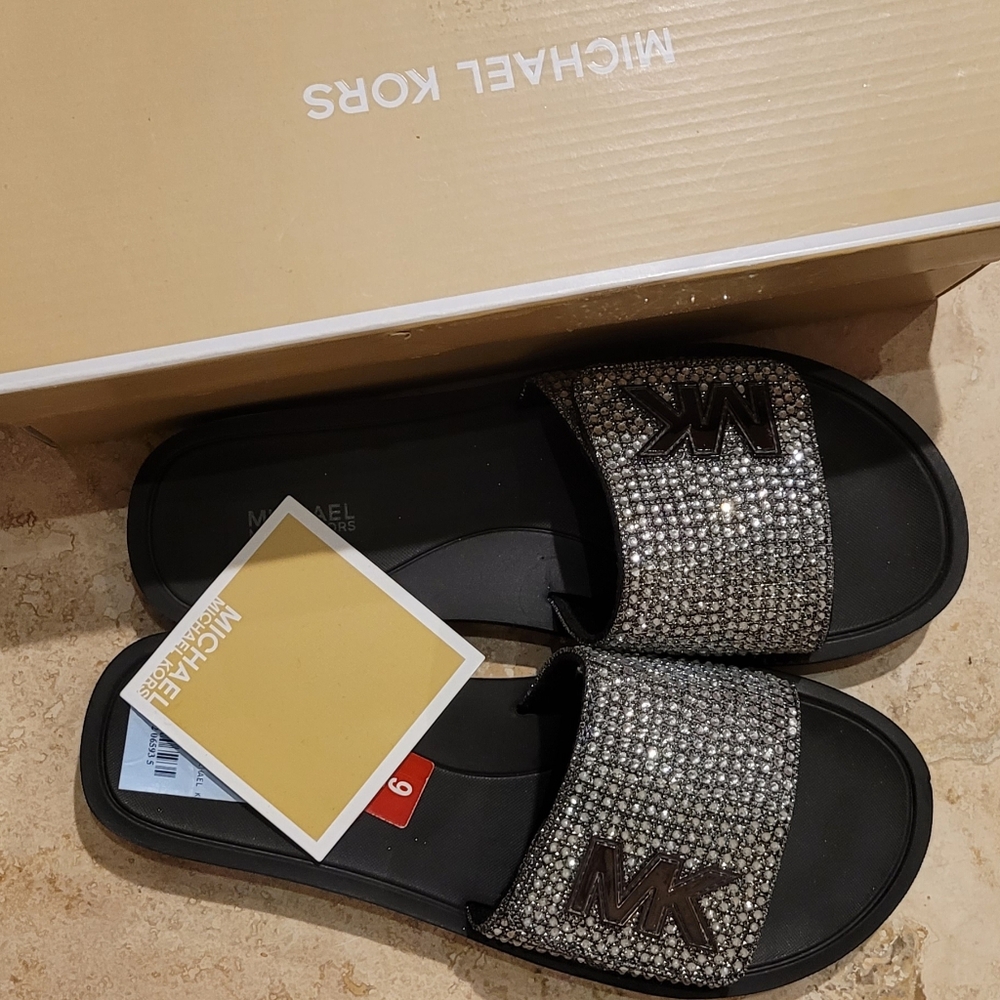 Michael Kors adjustable blingy sandal
